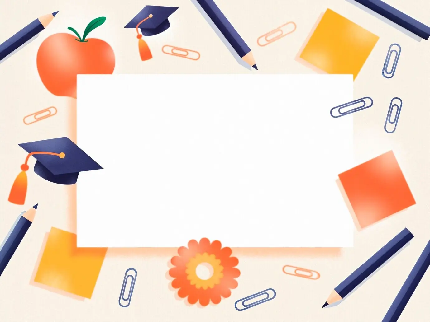 Hintergrund mit Schulutensilien und einem Apfel